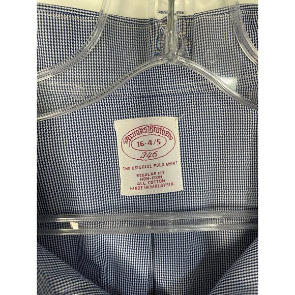 Brooks Brothers Men's Button Down Shirt Blue Non-Iron Slim Fit Size 16 4/5 - Picture 3 of 10